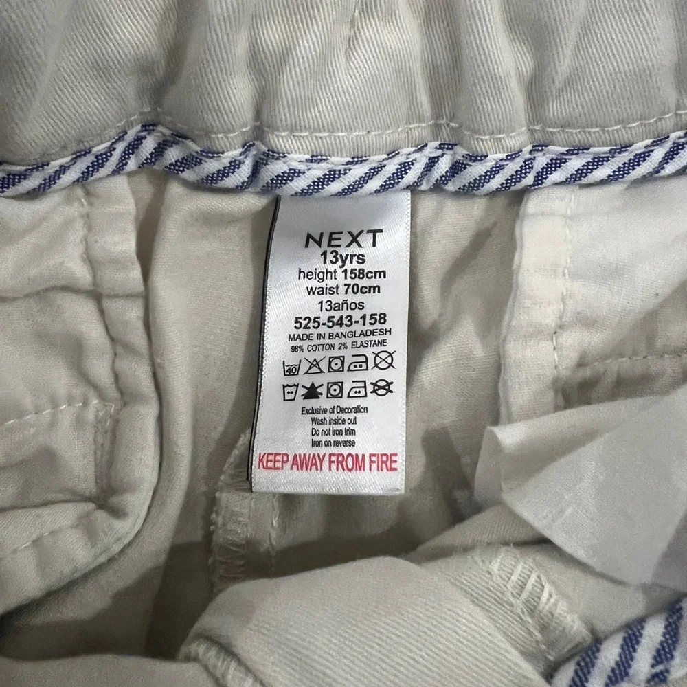 Next UK Khaki Chinos Classic Cotton Twill Boys Pants Size 13